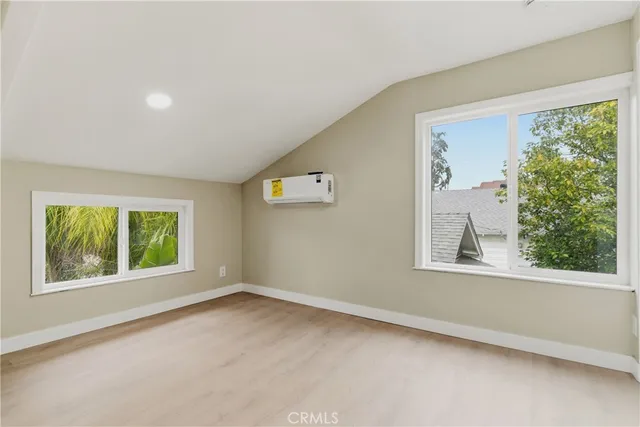 an empty room with a natural light