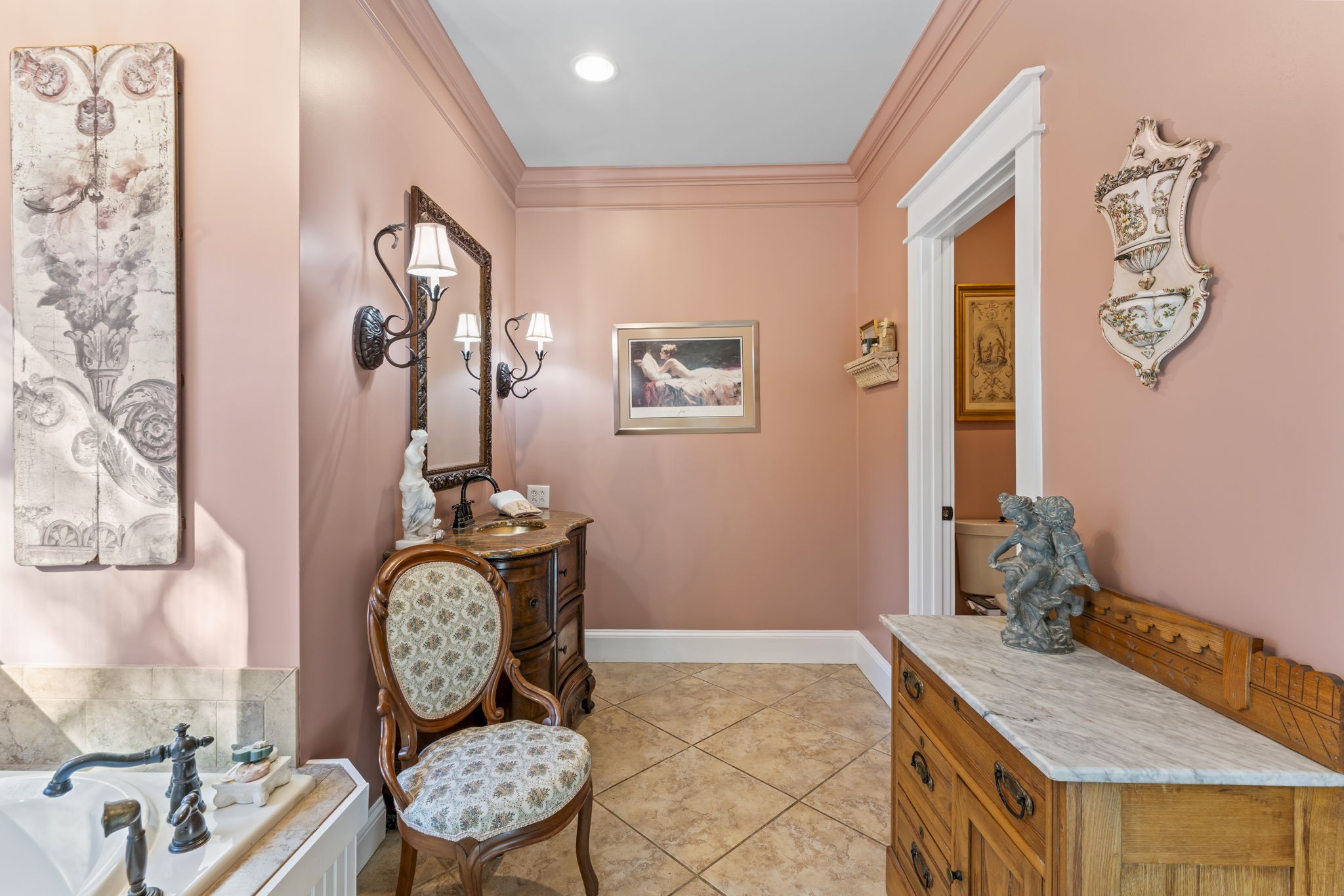 4701 Browns Mill Road Lascassas, TN 37085 - Photo 39 of 89 a bathroom with a granite countertop sink a toilet and mirror