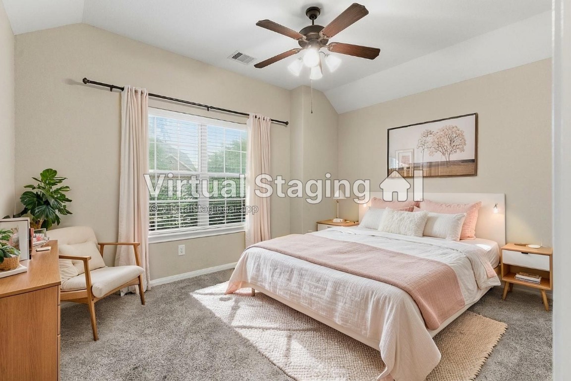 21822 Mount Hunt Drive Spring, TX 77388 - Photo 18 of 26 Cozy third bedroom with ample natural light and elegant decor. Virtually staged!