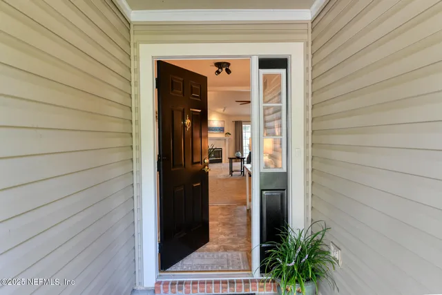a view of a entryway front of a house