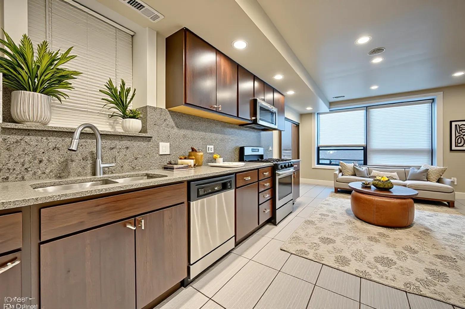 1716 South Clinton Street Chicago, IL 60616 - Photo 11 of 18 a open kitchen with stainless steel appliances granite countertop a sink stove and cabinets