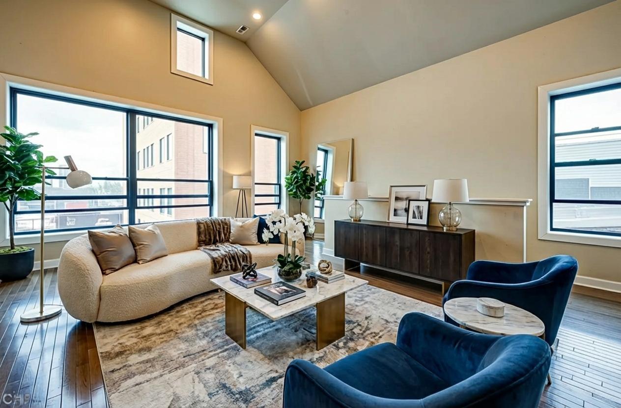 1716 South Clinton Street Chicago, IL 60616 - Photo 2 of 18 a living room with furniture a rug and a large window