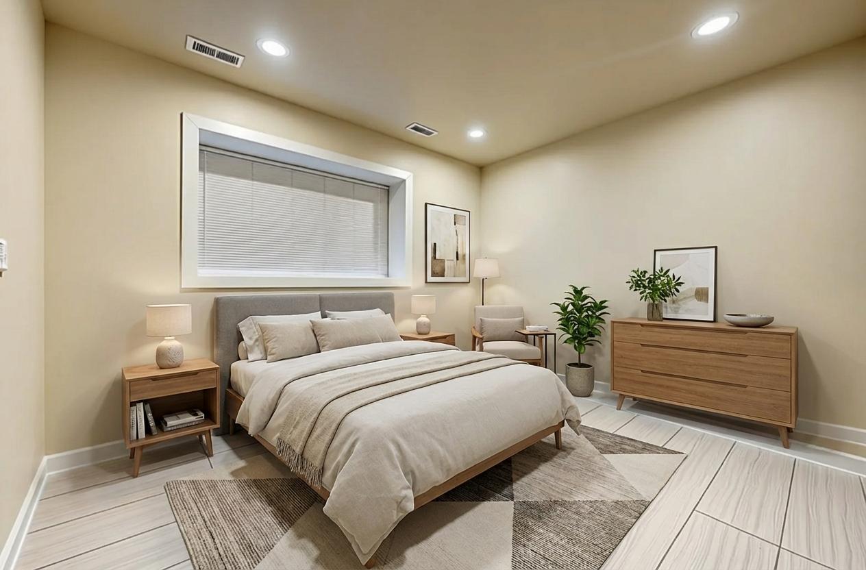 1716 South Clinton Street Chicago, IL 60616 - Photo 7 of 18 a bedroom with a bed and a night stand