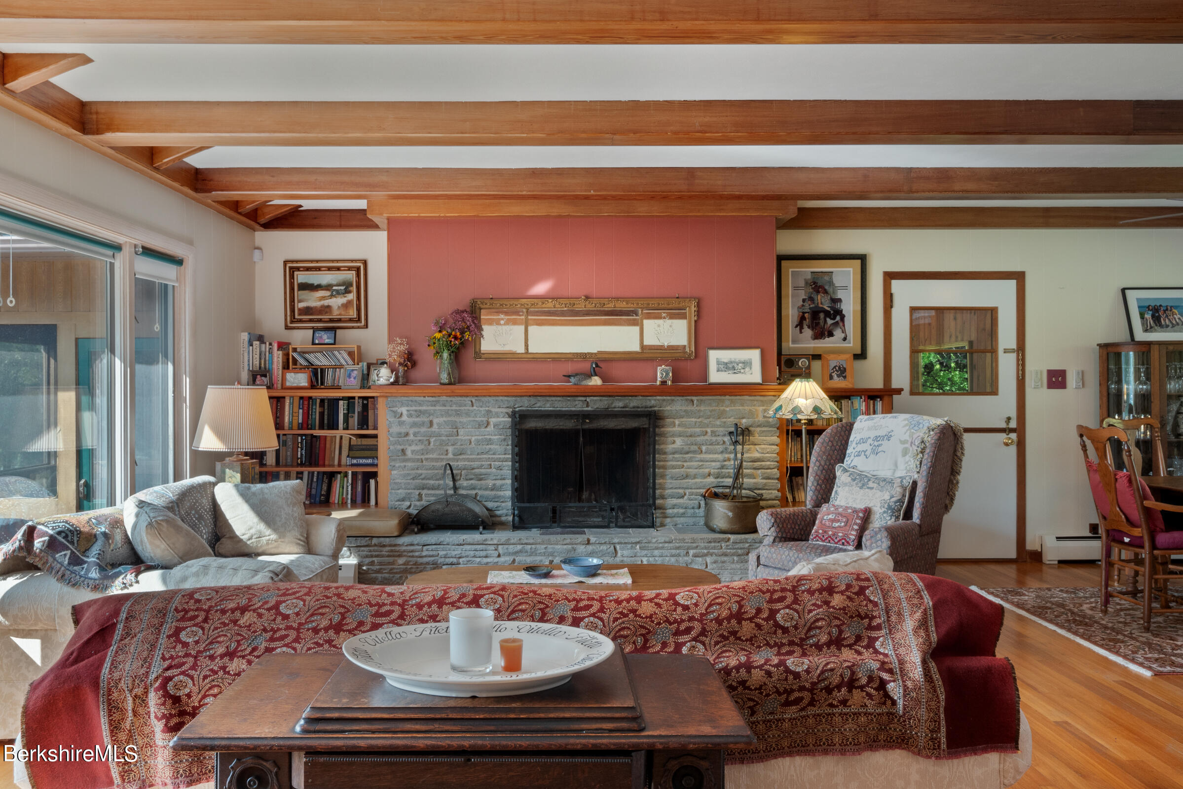 61 Bramble Lane Lenox, MA 01240 - Photo 22 of 42 a living room with furniture and a fireplace