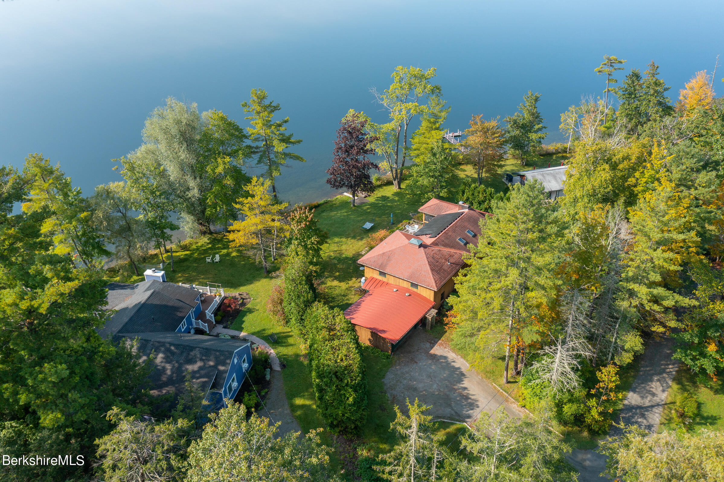 61 Bramble Lane Lenox, MA 01240 - Photo 6 of 42 an aerial view of a house with a yard and garden