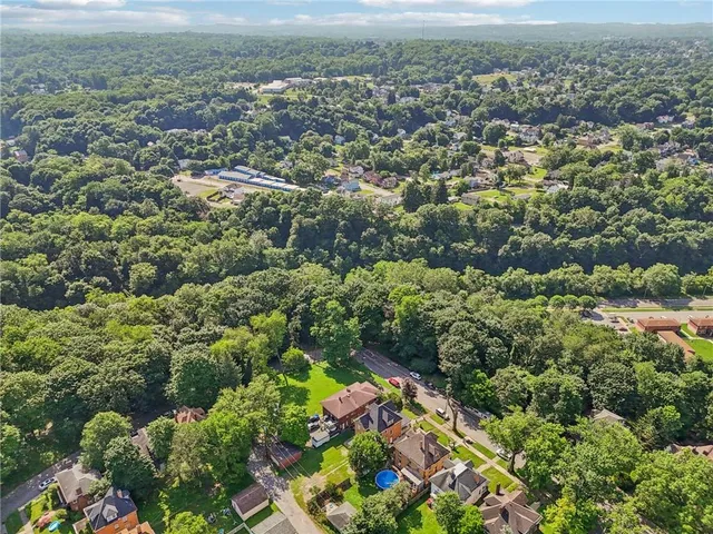 an aerial view of multiple house