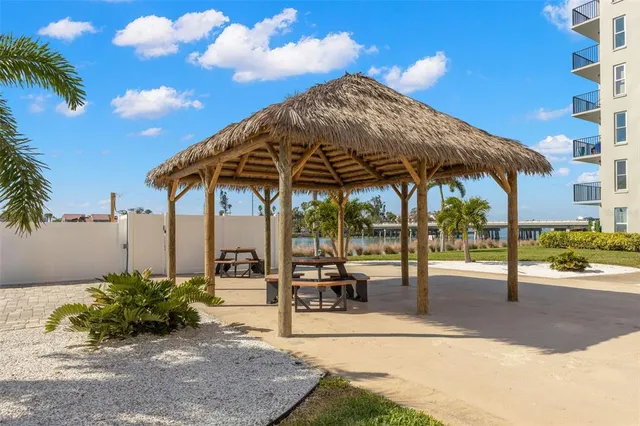 a view of a lake from a yard