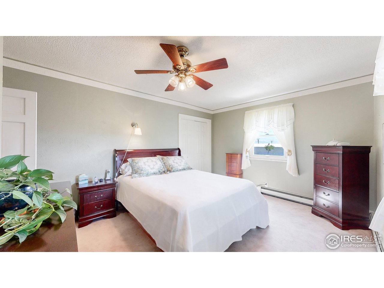 12775 East County Line Road Longmont, CO 80504 - Photo 14 of 40 a bedroom with a bed and a potted plant