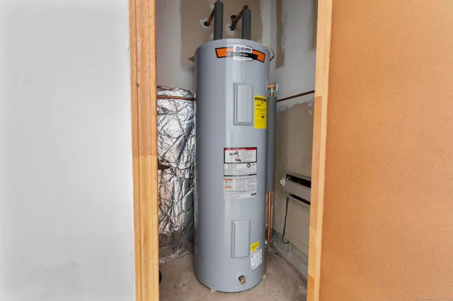 a close view of water heater room