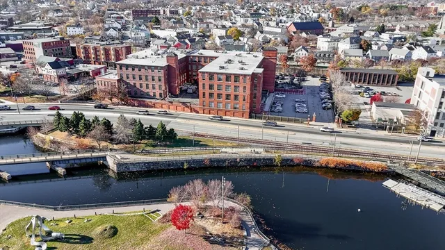 an aerial view of a city with buildings