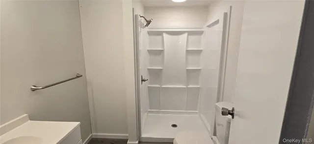 a bathroom with a shower