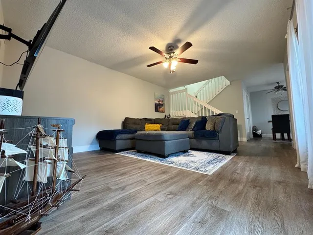 a living room with furniture