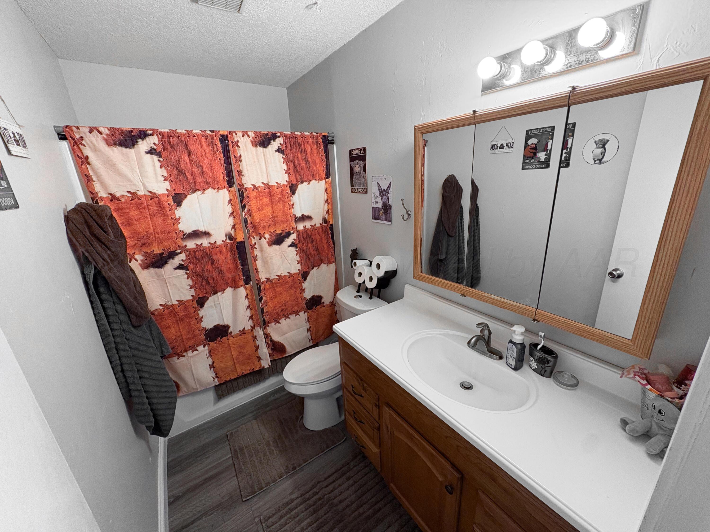 415 Mustang Street Fritch, TX 79036 - Photo 15 of 23 a bathroom with a sink mirror and toilet
