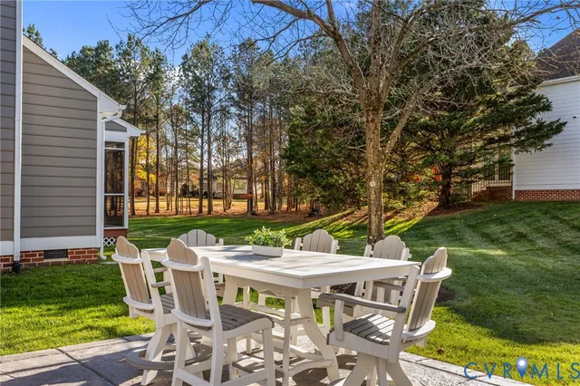 a view of a trees in a yard