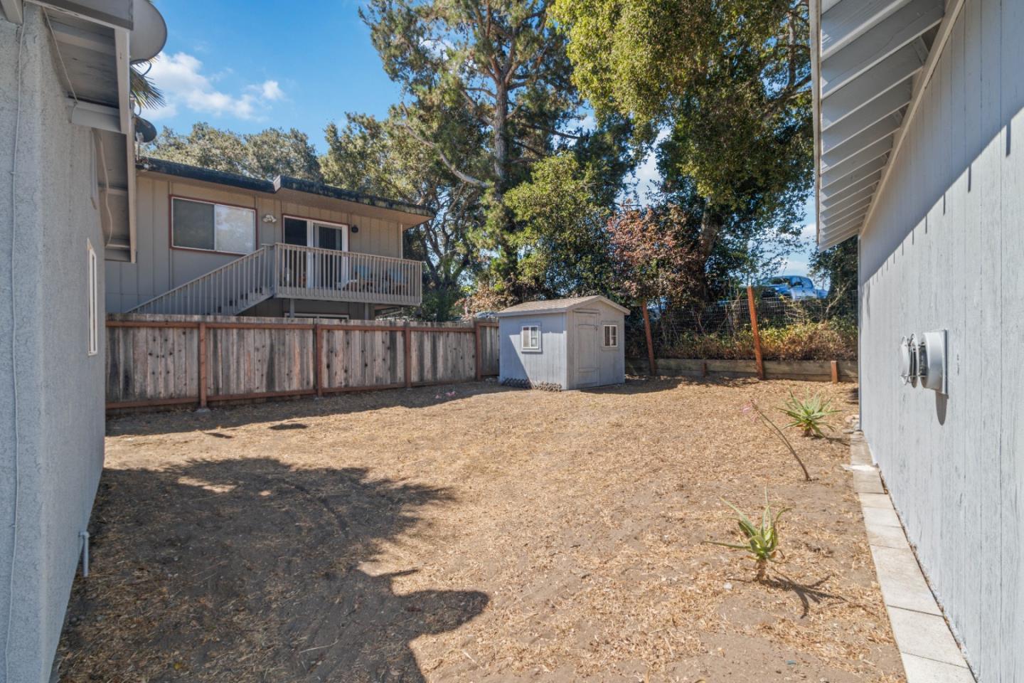 19 Jolley Way Scotts Valley, CA 95066 - Photo 39 of 56 a view of a backyard with a barbeque and wooden stairs