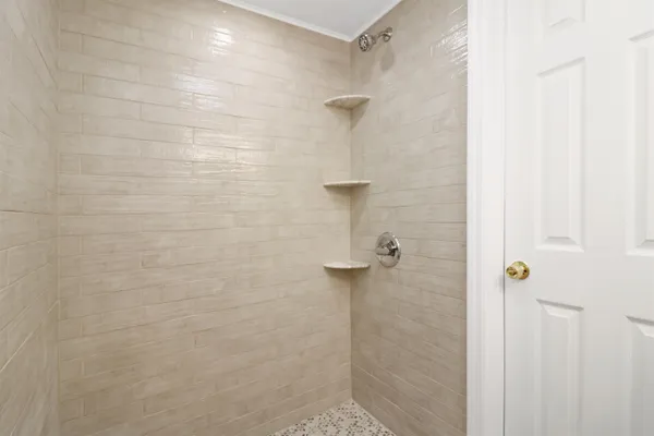 a bathroom with a shower