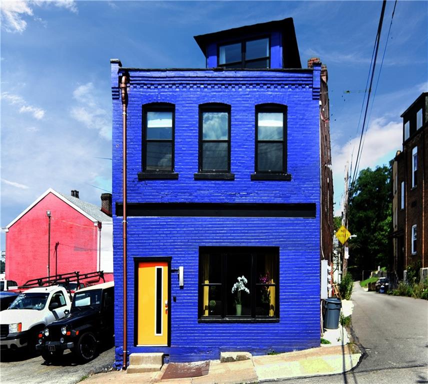 a view of a red door of the house