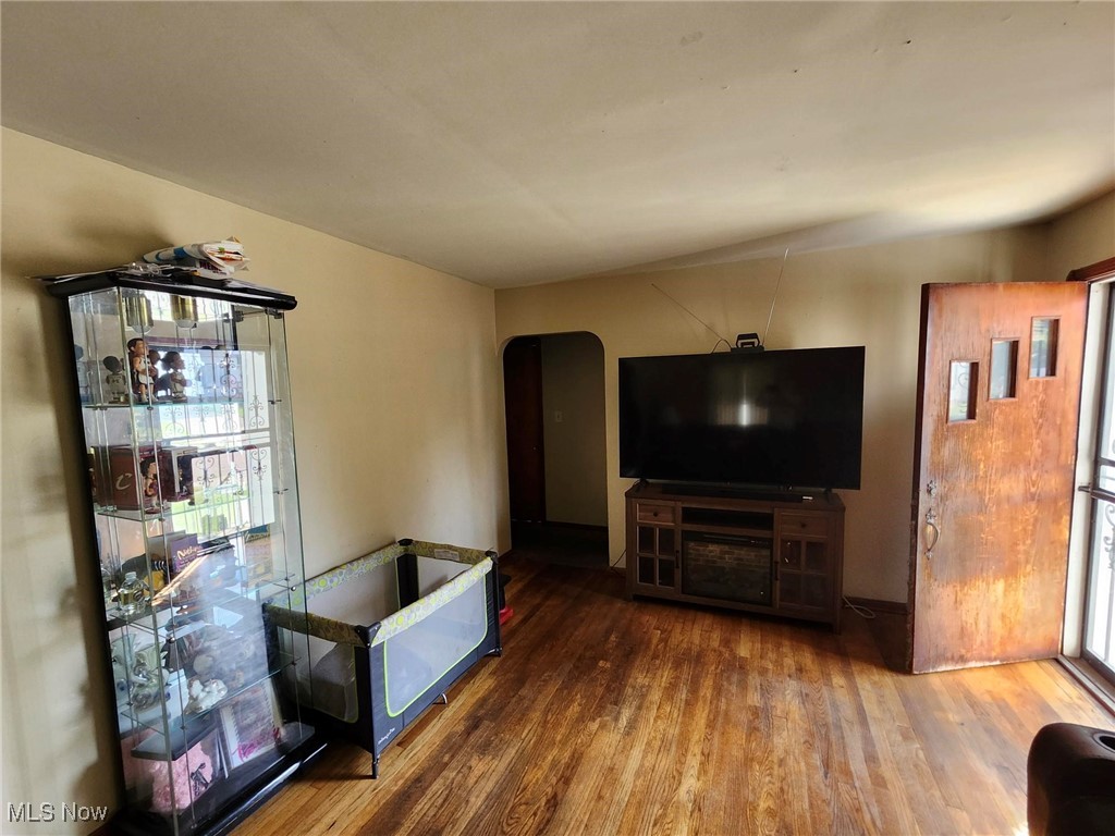 Living room featuring hardwood / wood-style floors