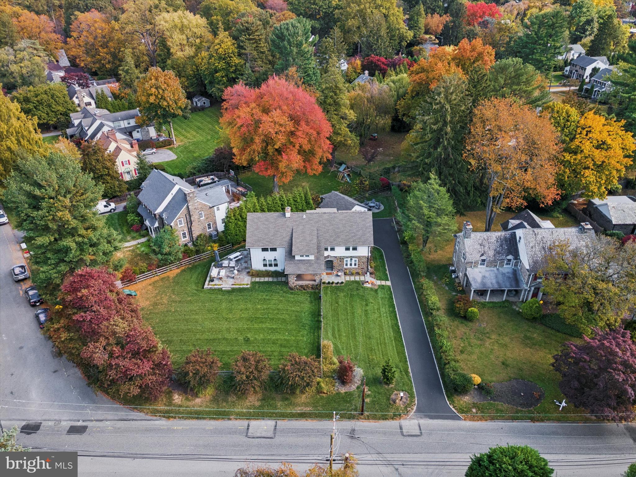 603 Old Gulph Road Penn Valley, PA 19072 - Photo 56 of 58 an aerial view of a house with a garden and yard