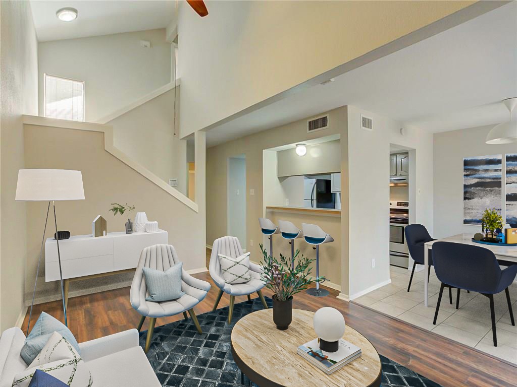 1710 Cinnamon Path Austin, TX 78704 - Photo 3 of 40 a living room with furniture and a wooden floor