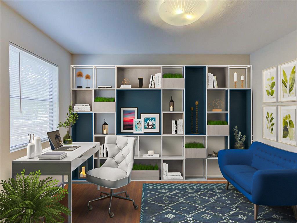 1710 Cinnamon Path Austin, TX 78704 - Photo 7 of 40 a living room with furniture and a book shelf