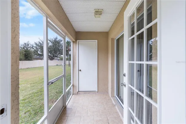 a view of a city from a room