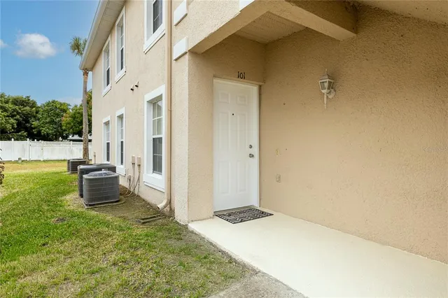 a view of a backyard of the house