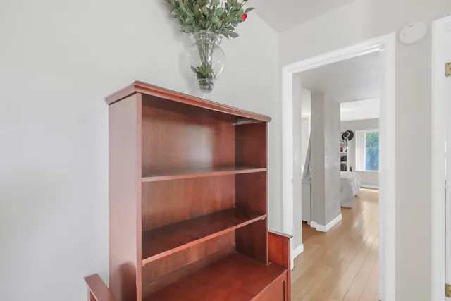 a view of entryway with wooden floor