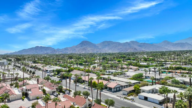 a view of city and mountain