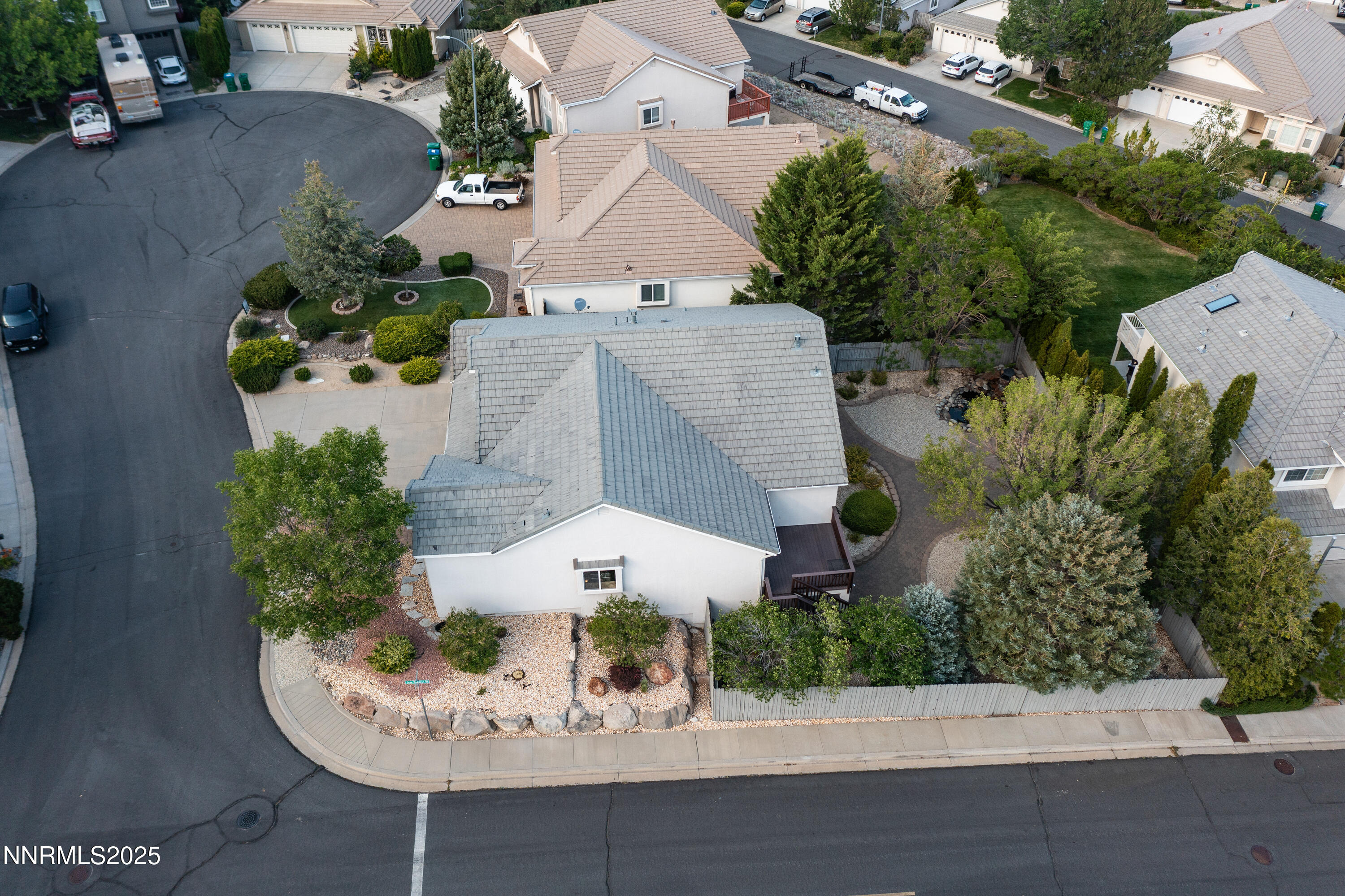 6248 Golden Meadow Road Reno, NV 89519 - Photo 50 of 64 an aerial view of a house with a yard and a fountain
