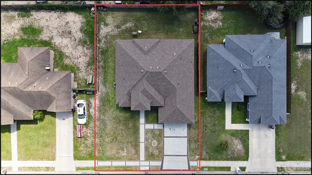 an aerial view of multiple house