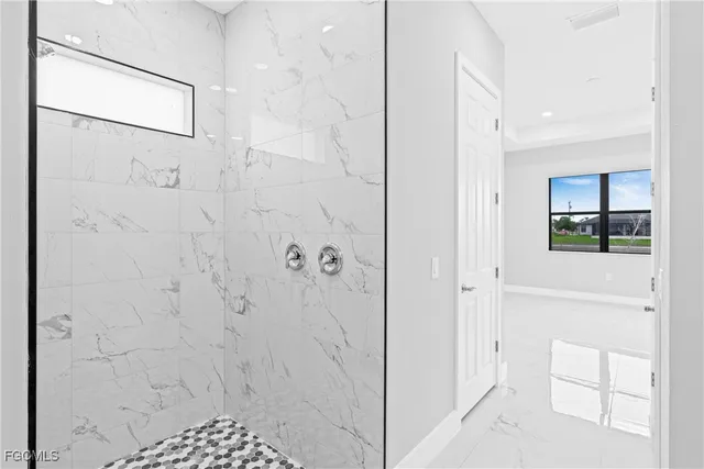 a bathroom with a shower