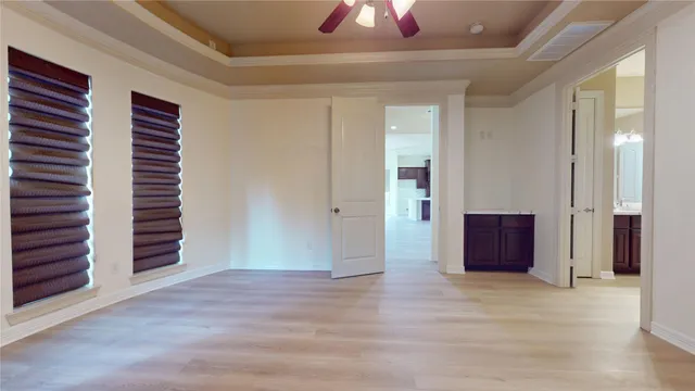 a view of a glass door