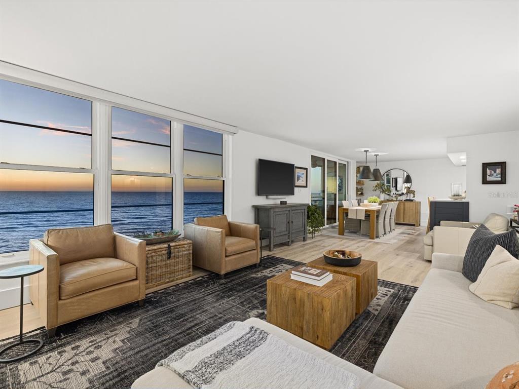 629 Alhambra Road, Unit 603 Venice, FL 34285 - Photo 1 of 1 Sunset and water view from the living room