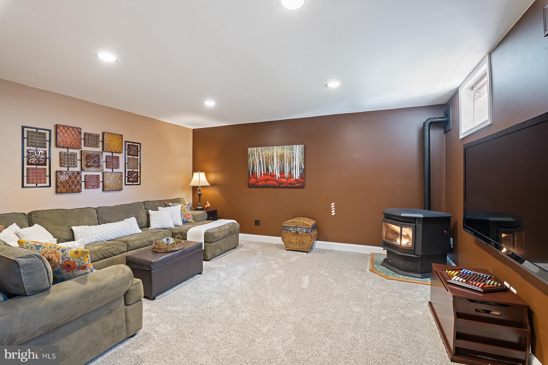 969 East Ring Factory Road Bel Air, MD 21014 - Photo 31 of 69 Recreation Room - Lower Level - Pellet Stove