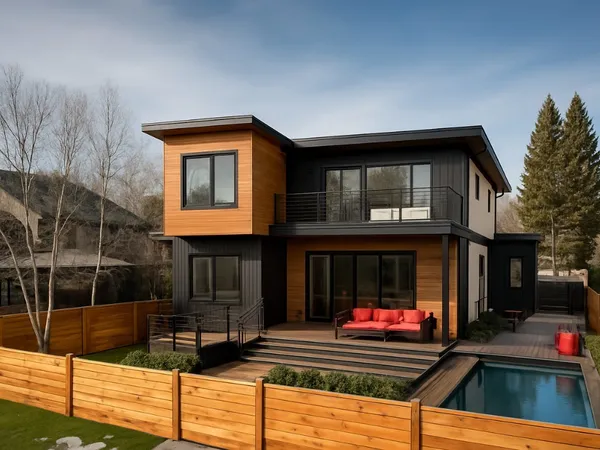 a view of a car park in front of house