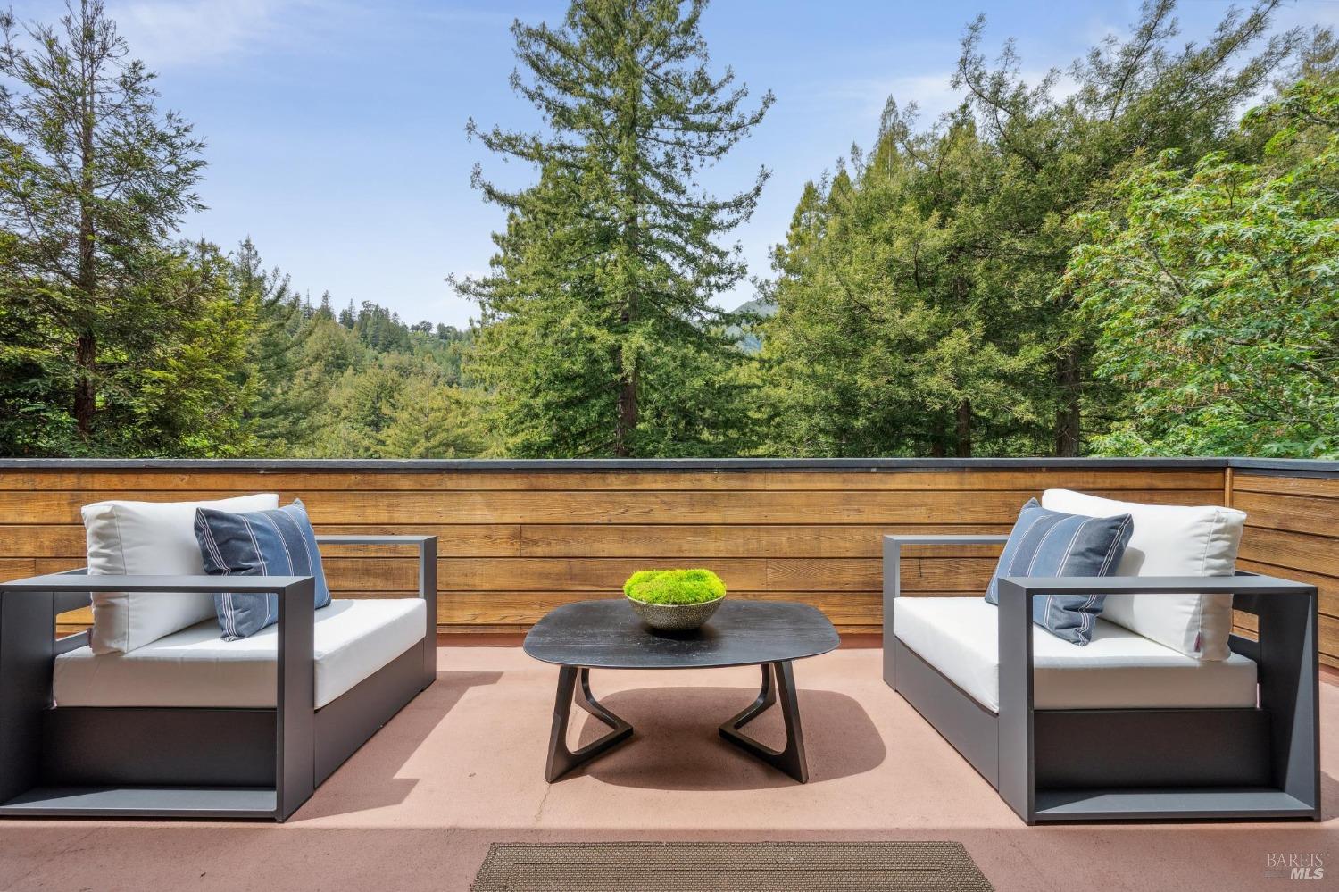 402 Eldridge Avenue Mill Valley, CA 94941 - Photo 32 of 49 a roof deck with chairs and a potted plant
