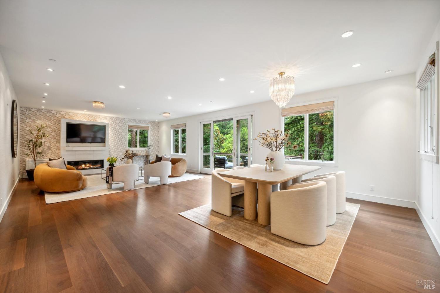 402 Eldridge Avenue Mill Valley, CA 94941 - Photo 4 of 49 a view of kitchen with stainless steel appliances granite countertop a stove and a large window with wooden floor