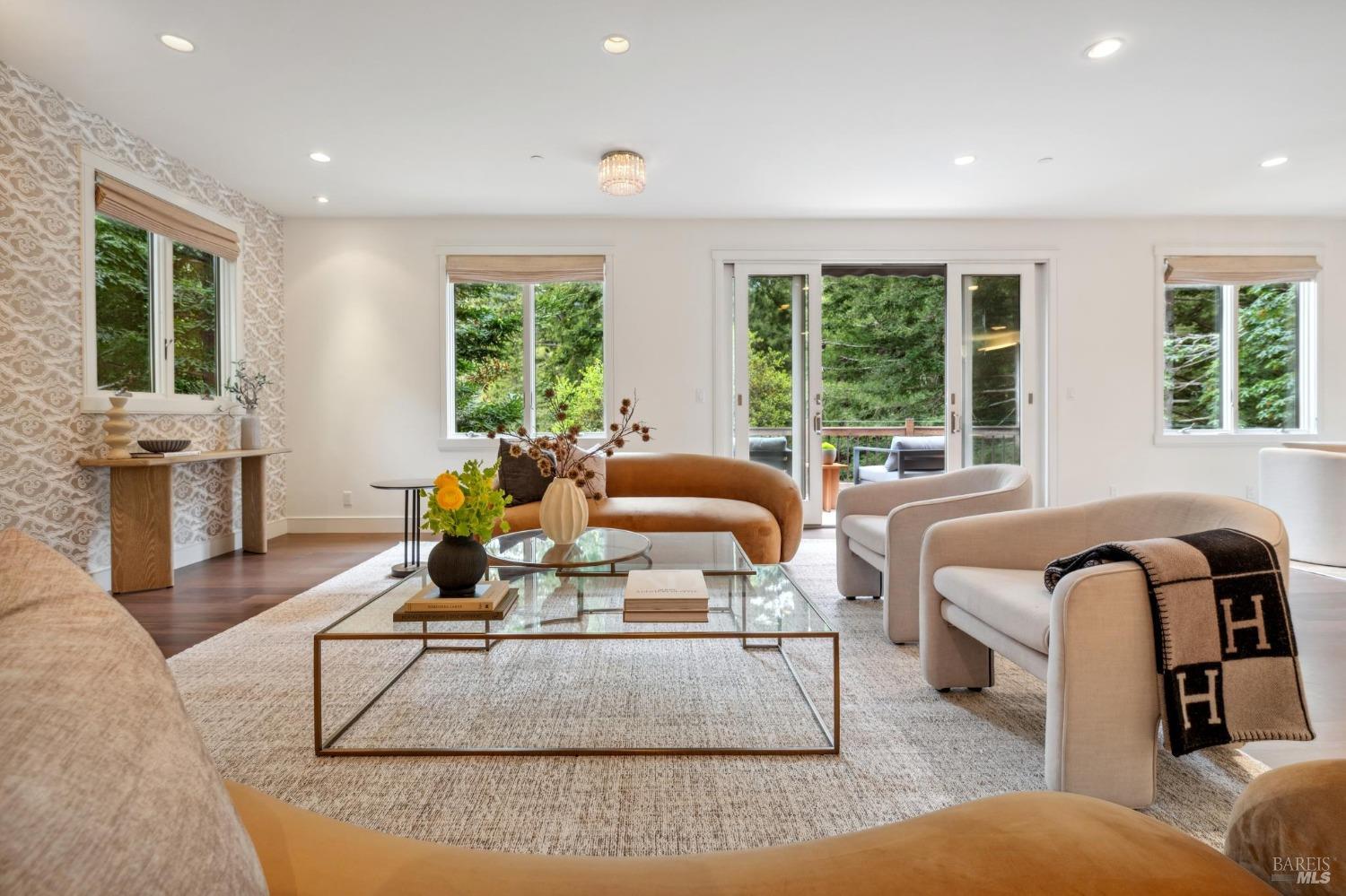 402 Eldridge Avenue Mill Valley, CA 94941 - Photo 8 of 49 a living room with furniture and large windows