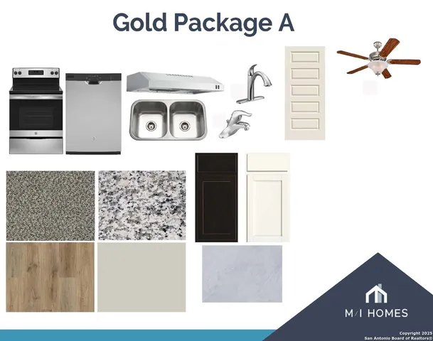 a view of kitchen with refrigerator microwave and stove