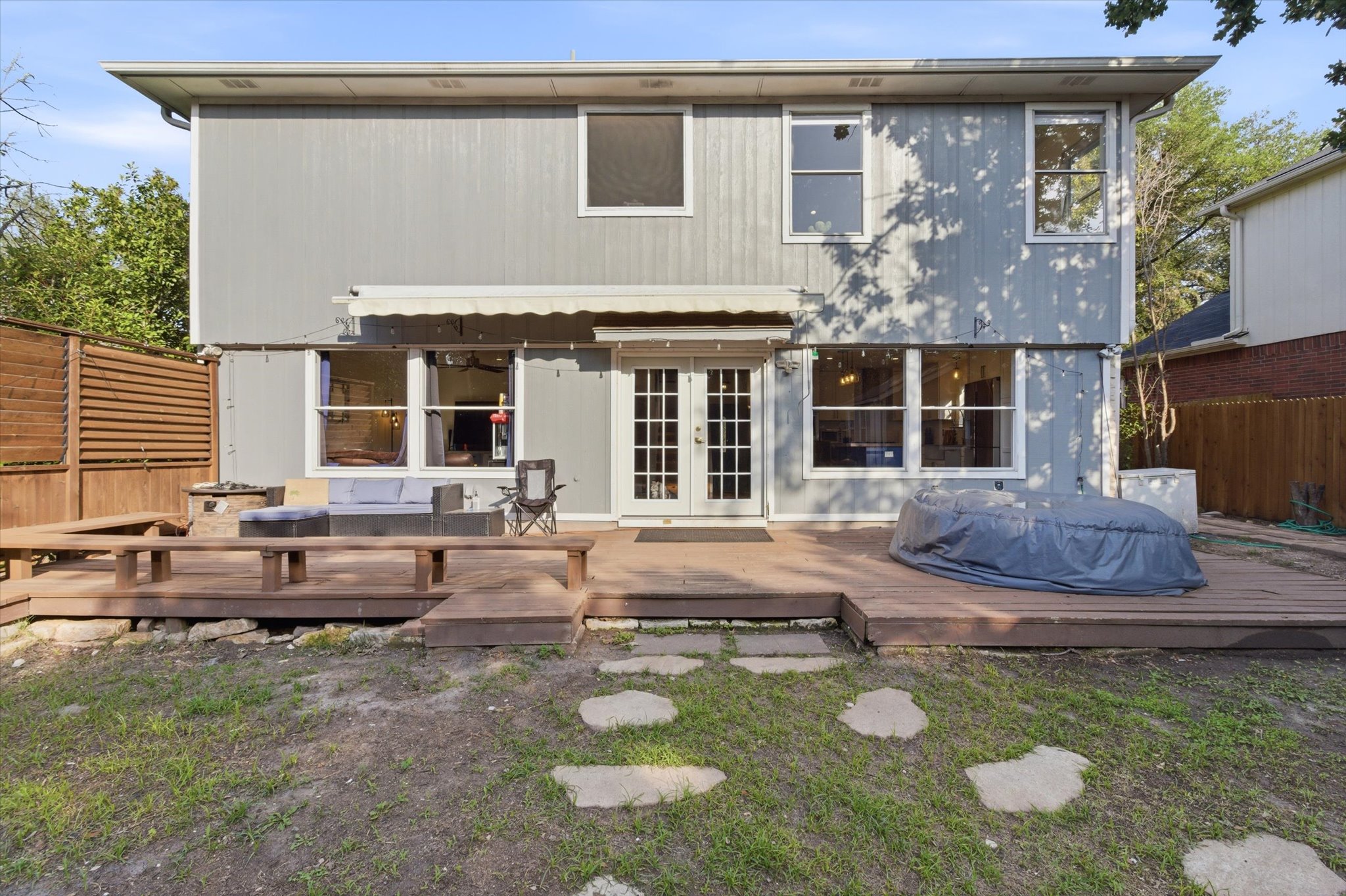 8920 West Hove Loop Austin, TX 78749 - Photo 38 of 39 Expansive multi-level wood deck with built-in seating
