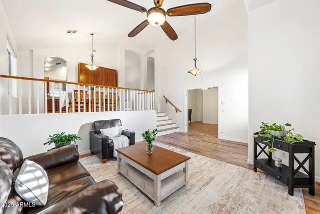 a living room with furniture