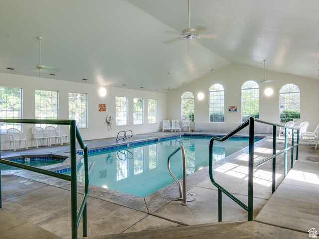 962 Independence Avenue Provo, UT 84604 - Photo 29 of 31 Indoor pool with a ceiling fan
