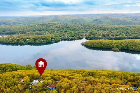 an aerial view of a house