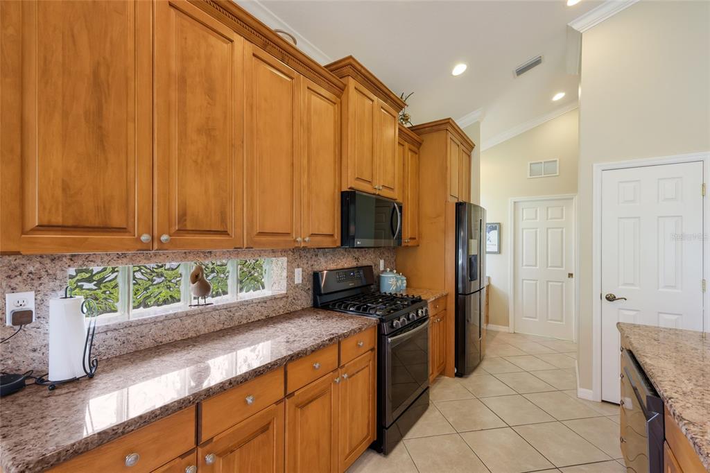 11709 Strandhill Court Lakewood Ranch, FL 34202 - Photo 15 of 51 a kitchen with stainless steel appliances a stove a sink and a refrigerator