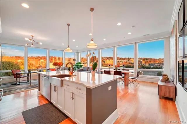 a kitchen with lots of counter top space