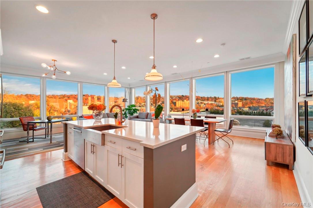 a kitchen with lots of counter top space