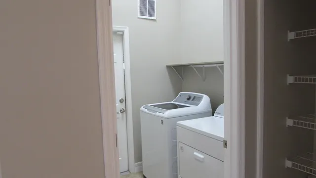 a close view of washer and dryer
