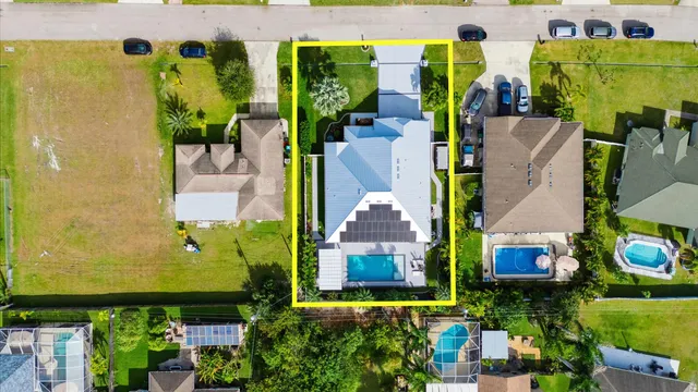 an aerial view of multiple house
