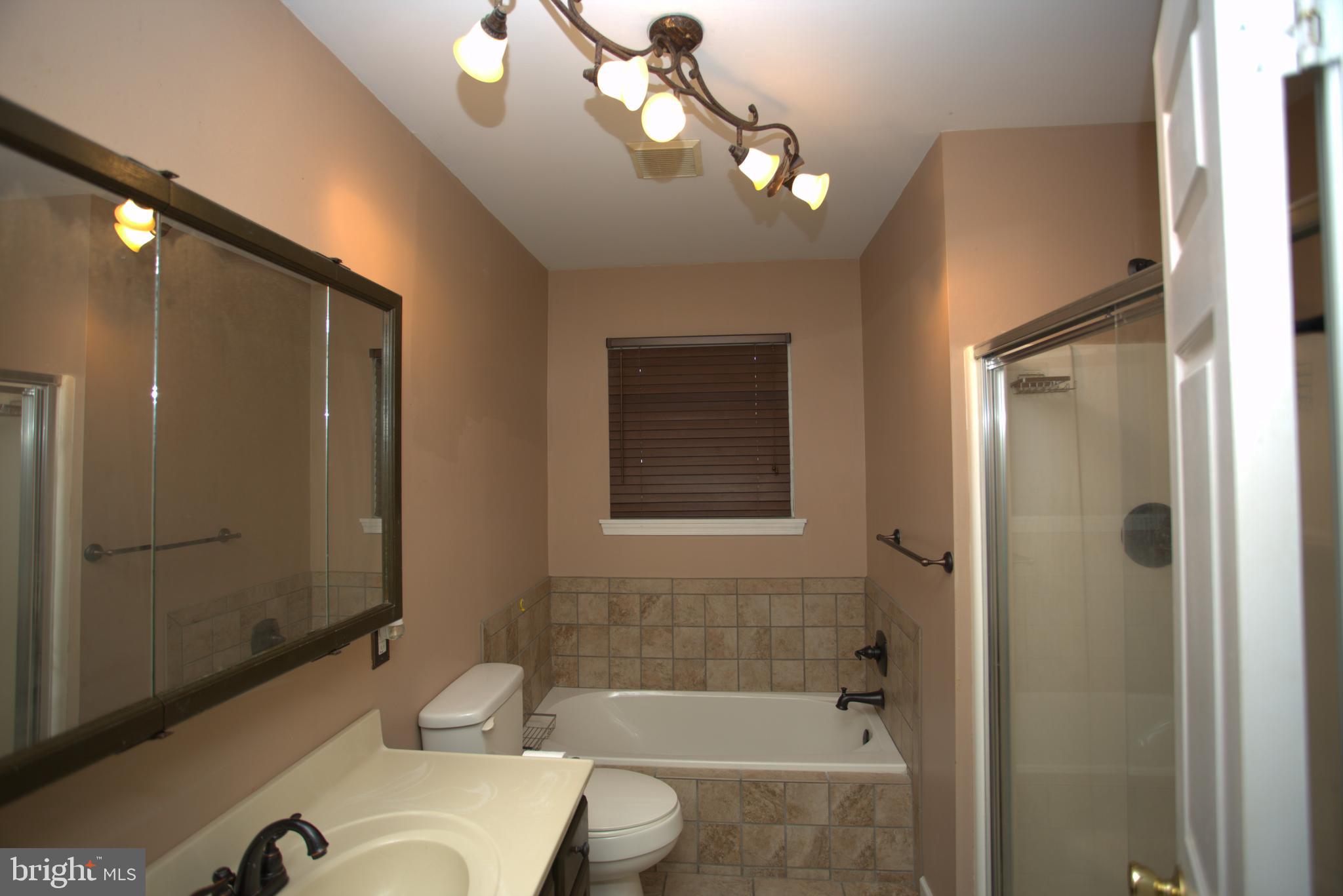 542 Chisholm Trail Lusby, MD 20657 - Photo 9 of 29 a bathroom with a bathtub a sink and a shower
